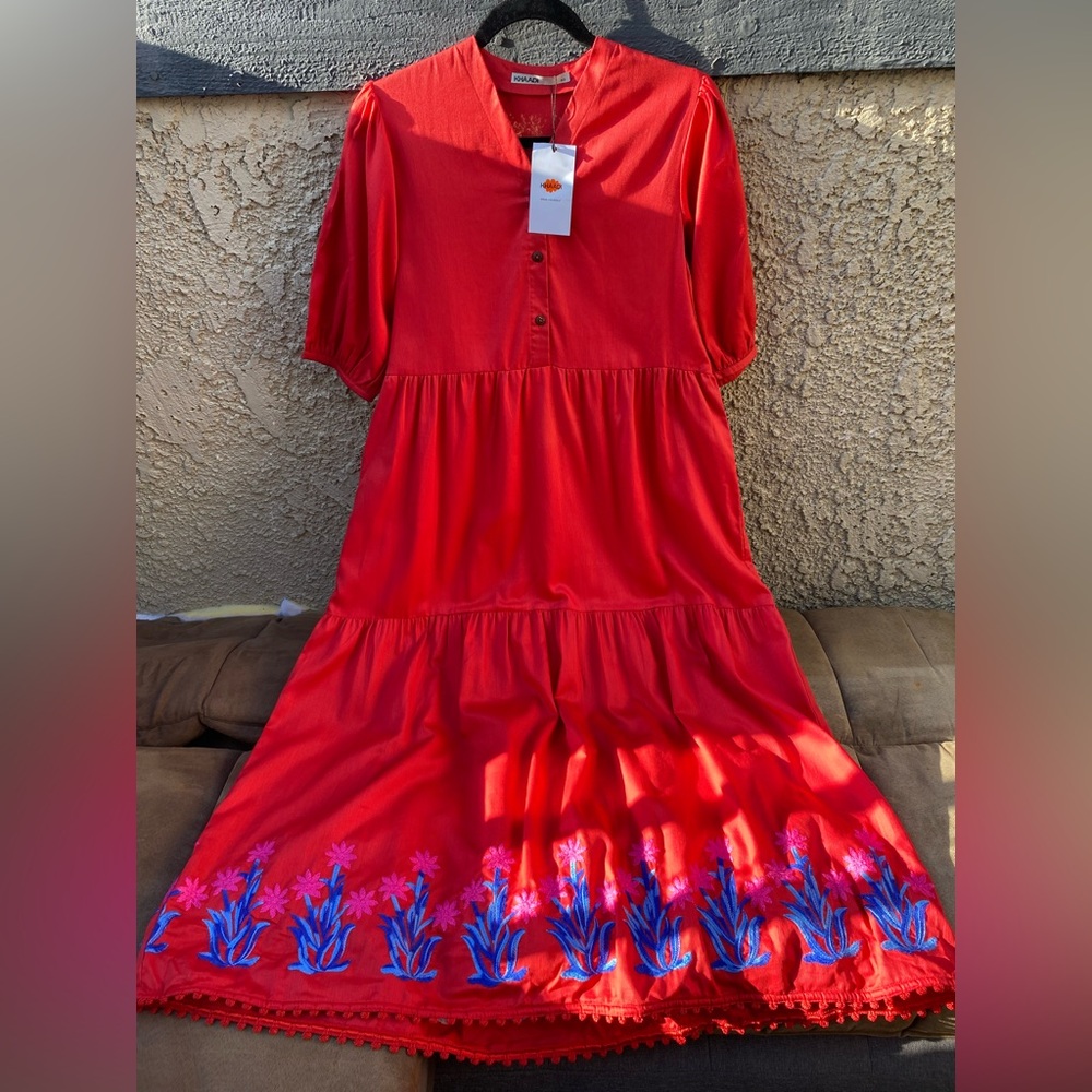 KHAADI Red Floral Embroidered Dress